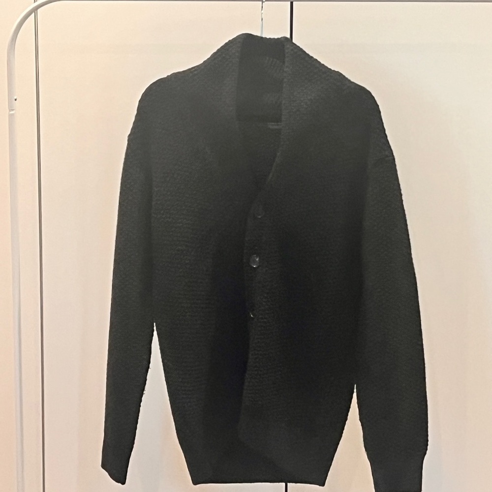 Zara Men's Black Cardigan Sweater